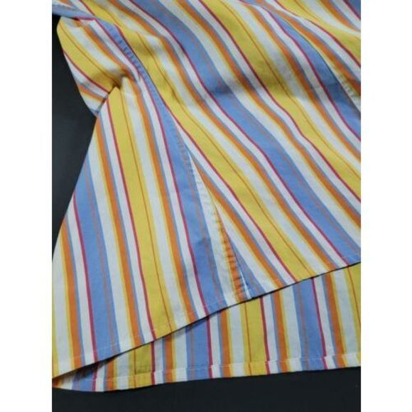 Faconnable Women's Long Sleeves Button Up Cotton Striped Multicolor Shirt Size M - Picture 7 of 11